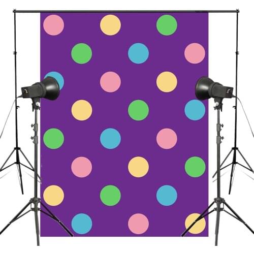 5x7ft Cute Colorful Polka Dots Pattern Photography Backdrops Purple Clipart Children Photo Studio Props Indoor Wall Background