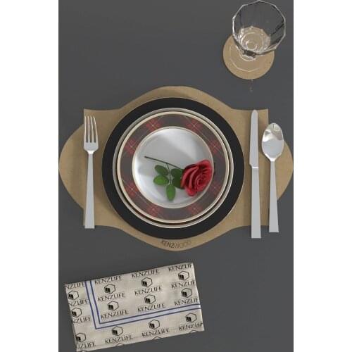 8pcs/set Solid Design Placemats With Coaster Non Slip Table Mats Kitchen Wood Mdf Accessories Home Pad Coaster Dining Table