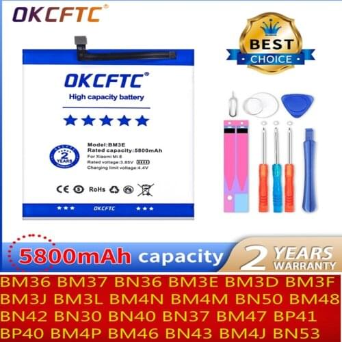 Phone Battery for Xiaomi 5s 5sp A2 Mi8 SE lite Pro Mi 9 10 10pro Max2 Note2 Redmi 3 3s 4 4A Pro Redmi 6 K30 K20 PRO NOTE 8 9 PRO