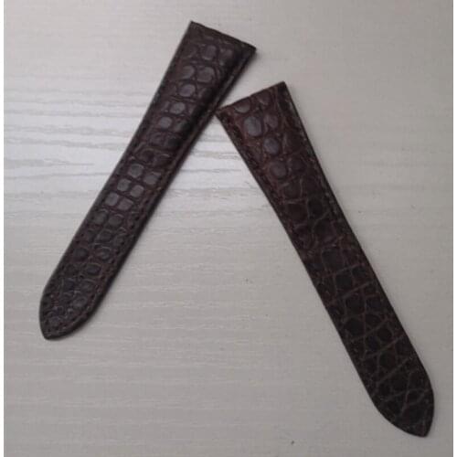 Watch accessories Tank series crocodile leather leather with round grain crocodile black brown 16-25mm