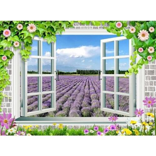 5D DIY Full Square Round Drill Diamond Painting Scenery Flower Outside Window Cross Stitch 3d Daimond Mosaic Wedding Decoration