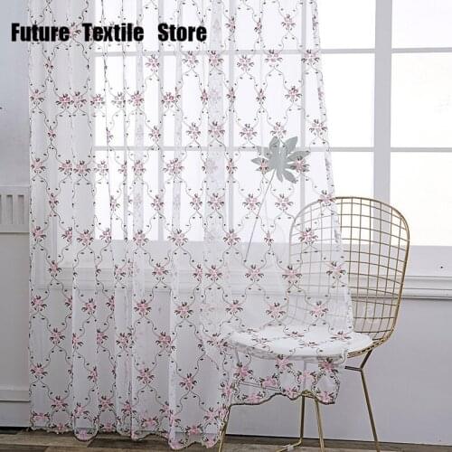 American Rural Pastoral Fresh Embroidered Window Shade Simple Modern Embroidery Screen Bedroom Living Room Balcony Window