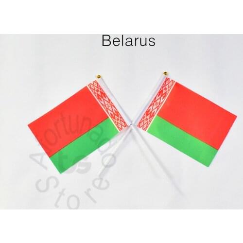 Belarus flag Banner 14*21cm hand waving National flag Home Decoration flag banner