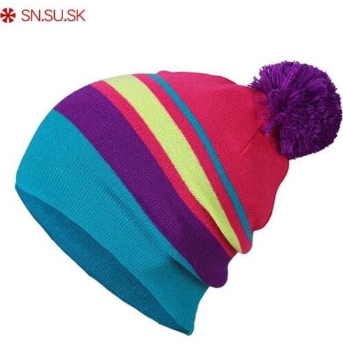 Kid Autumn Winter Double-deck Hats For boy & girls SN.SU.SK Children Knitted Beanie Caps Warm Hip Hop Hat Ski Skull Beanies
