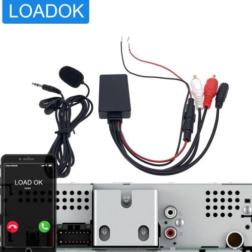 For Pioneer Alpine Sony 2RCA Radio Bluetooth Audio Music Adapter Bluetooth Module RCA Adapter Microphone Handsfree MIC