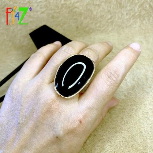 F.J4Z Trend Womens Finger Ring 2021 Big Irregular Resin Stone Statement Rings Lady Special Anniversary Gifts cadeau