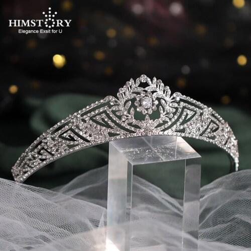 HIMSTORY Romantic Wedding Crown Women Hair Accessories Engagement Jewelry Bridal Hairbands Trendy Headpiece