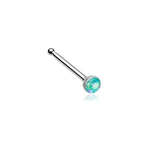 316L Surgical Steel Opal Straight Bar Nose Rings Body Piercing