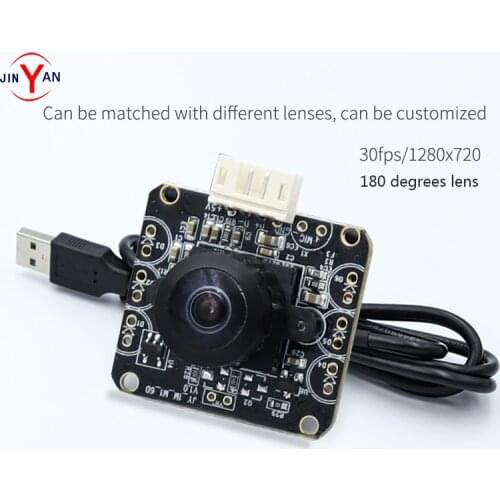 JinYan 1 megapixel HD 720P MJPEG 30FPS wide-angle 180 angle 198 angle lens CMOS USB UVC NT99141 camera module for Android