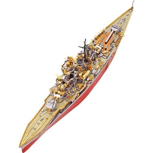Piececool 3D Metal Puzzle Figure Toy KONGOU Battleship boat model Educational Puzzle 3D Models Gift jigsaw Toys For Children