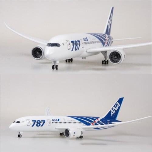 1/130 Scale 47cm Airplane 787 B787 Dreamliner Aircraft Japan ANA Airlines Model W Light Wheels landing gear Diecast Resin Plane