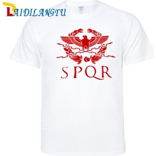 Mens t shirts fashion 2018 SPQR Roman Gladiator Imperial Golden Eagle hip hop t shirt summer top hip hop mens clothing