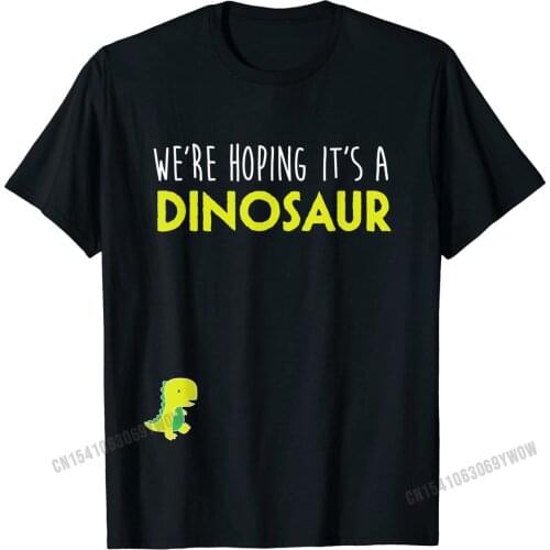 We're Hoping Dinosaur T Shirt, Funny Pregnancy Announcement Cotton T Shirts for Men Party T Shirt Latest Printed On