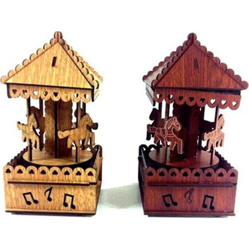Nostalgic Handmade Carousel Music Box-Wood