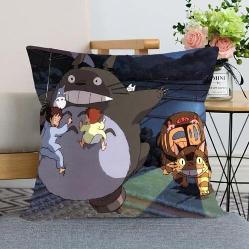 New Totoro Hayao Miyazaki Pillow Case For Home Decorative Pillows Cover Invisible Zippered Throw PillowCases 40X40,45X45cm