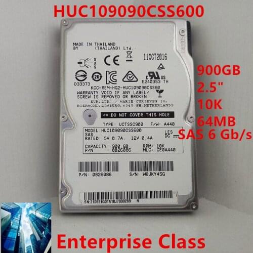 New HDD For Hgst Brand 900GB 2.5" SAS 6 Gb/s 64MB 10000RPM For Internal Hard Drive For Enterprise Class HDD For HUC109090CSS600