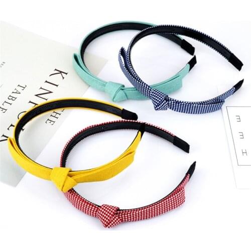 Free shipping Fashion women Bow-knot headband girls Fine color headwear ladys sweet hair accessories ins lovely hairbands