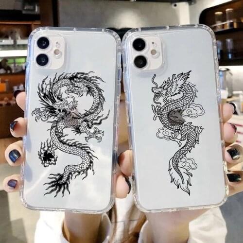 ZUIDID Dragon Clear Phone Case For iPhone 12 7 8 Plus X XR XS 11pro MAX 6sPlus SE2020 Fashion Animal Silicone Back Cover Fundas