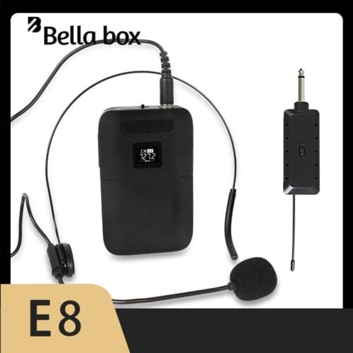 Bella Box Clip Radio, Wireless Microphone, Head mounted audio, Karaoke Live Video Interview, Professional Recording Equipment