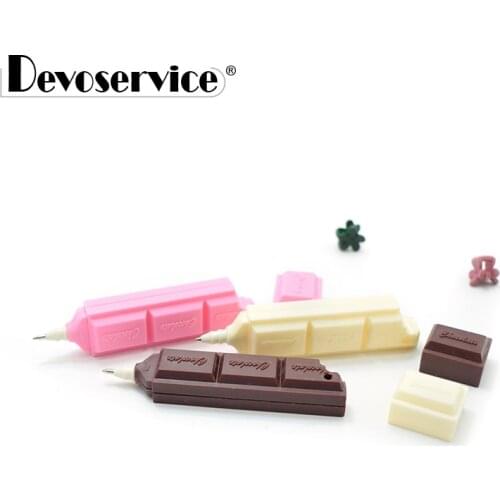 2Pcs/Pack Cute Simulation Chocolate Ballpoint Pen Creative Ball Pen Fine Point 0.7mm Blue Personalized Primary School Supplies