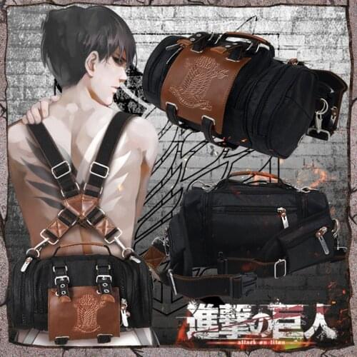 Anime Attack on Titan Backpack Canvas Rucksack Crossbody Shingeki no kyojin Traval Shoulder Messenger Bag Cosplay Handbag Gift