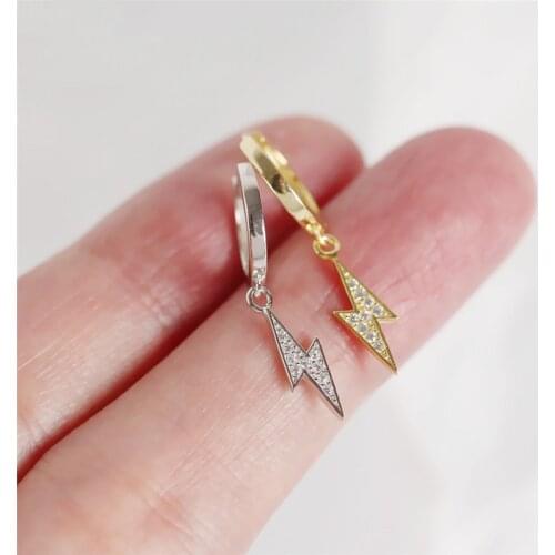 Fashion Gold Color Korean Style Silver Color Earrings Lighting Pendant Small Hoop Earrings For Women Jewelry Accessories