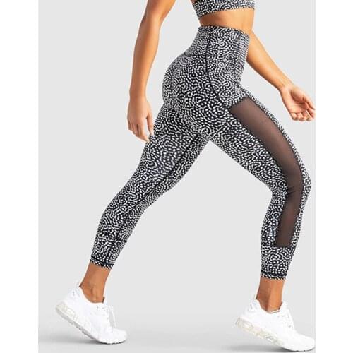 Mesh High Waist Yoga Pants with Pockets Gym Clothing Sport Outfit for Woman Sportwear Fitness Leggings Womens Workout Tights