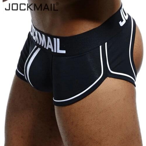 JOCKMAIL Brand Open Backless crotch G-strings Men Underwear Sexy Gay Penis tanga Short Male Underwear Slip Thongs Jockstrap