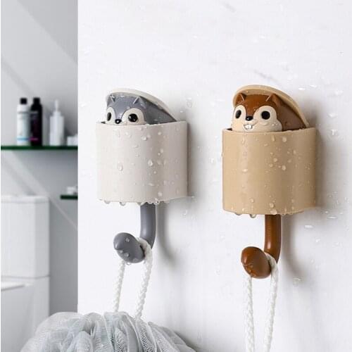 Creative Storage Squirrel Hook Coat Rack Door Hook Key Chain Wall Hanging Home Decoration Kitchen Hook Bathroom Pendant