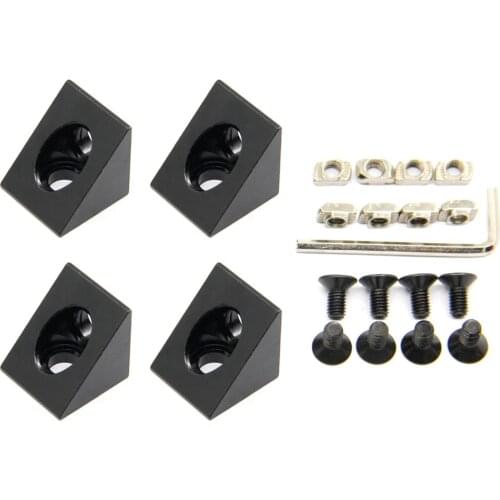Extruded Aluminum Angle Sharp Corner Bracket Connector with Screws 2020Series for Slot6mm Aluminum Extrusion Profile Accessories