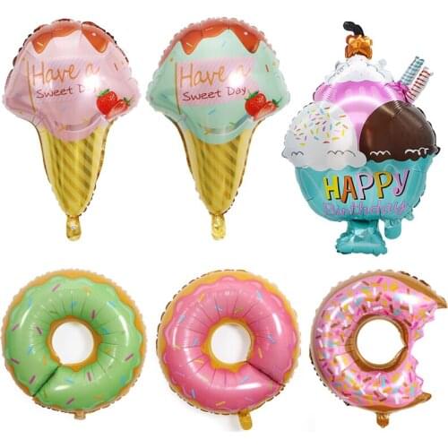 Gourmet balloon cartoon toy balloon donut ice cream cone aluminum foil balloon birthday party party decoration balloon