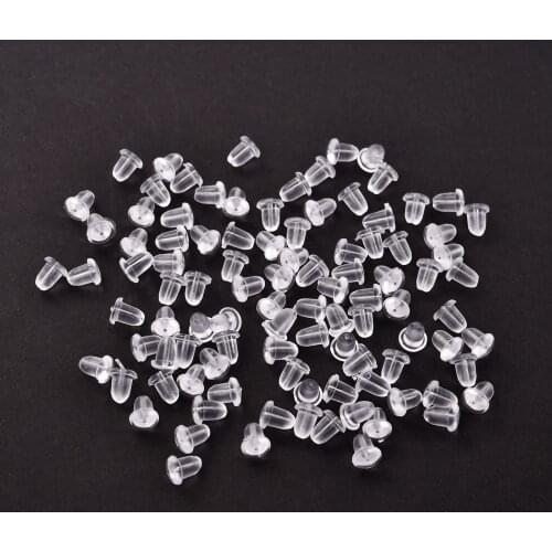 100pcs Soft Silicone Rubber Earring Back Stoppers For Stud Earrings Bullet Tube Ear Plugs DIY Earring Findings Accessories