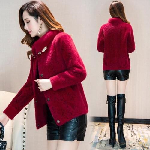 Womens Imitate Mink Fleece Overcoat 2021 Female Autumn Winter Thicken Jacket Imitate Gold Mink Wool Coat Femme Jackets 4XL A