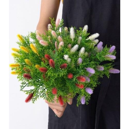 1 Bouquet Artificial Flowers DIY Garlands Decor Plastic 5 Branches Berries for Home Decor Fake Plant Wedding Party Decor Wreaths