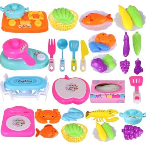 1 Set Kitchen Cooking Toy Children DIY Pretend Kitchen Cooking Food Cookware Role Play Toy Kids Educational Toys Gift