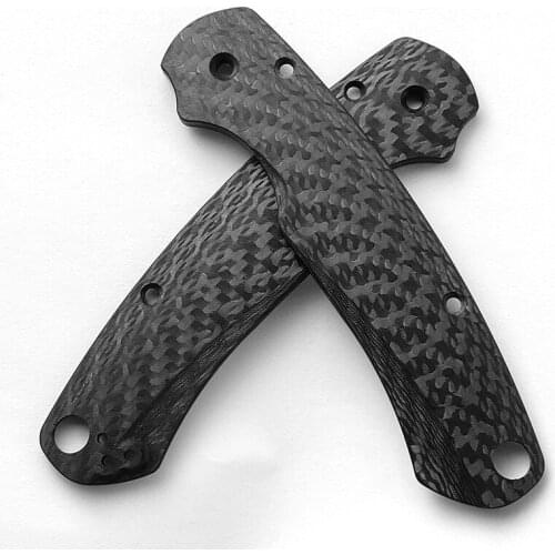 1 Pair Full 3K Carbon Fiber Knife Handle Grips Patch for Spyderco Paramilitary 2 Para2 C81 Spider Scales DIY Make Repair Parts
