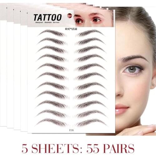 O.TWO.O 4D Eyebrows Makeup 55 pairs Long Lasting Hair Like Eyebrow Tattoo Sticker Waterproof Eyebrow Stickers Eyebrow Kit