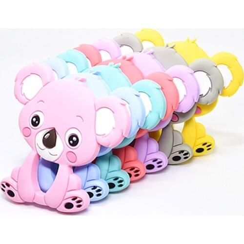 5PCS BPA Free Koala Baby Teethers Food Grade Silicone Bear Teethers Baby Teething Toys DIY Pacifier Chain Silicon Koala Teethers