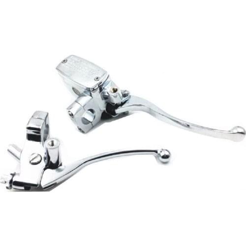 Motorcycle 7/8" 22mm Handlebar Hand Control Reservoir Brake Clutch Levers And 1" 25mm Handlebar Universal For Harley Honda Dio