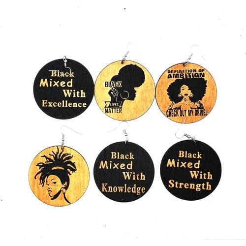 Free shipping!!mixed design Black wooden earrings