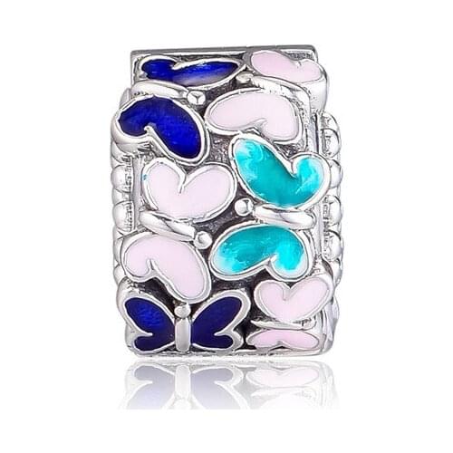 Butterfly Arrangement Clip Beads for Jewelry Making Mixed Color Enamel Beads for Charms Bracelets Spring DIY Silver 925 Jewelry