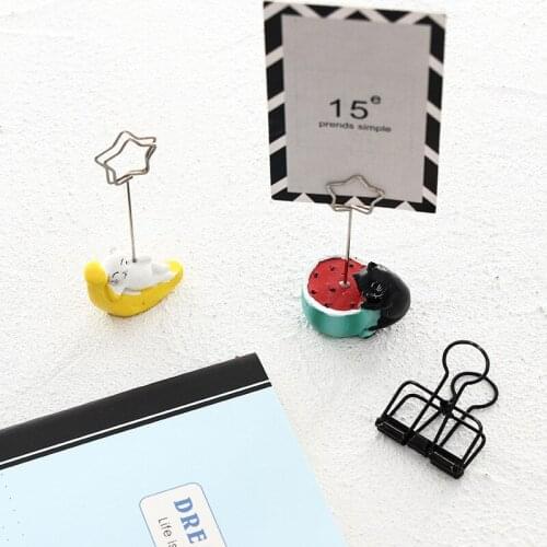 DL The white cat cartoon moon note clamp creative office desktop resin craft ornaments message clip clip photos