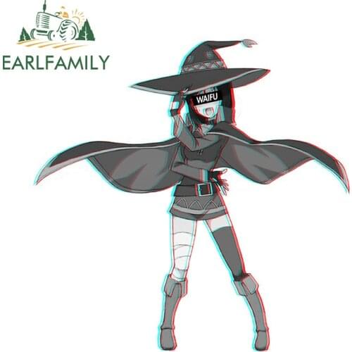 EARLFAMILY 13cm x 12.8cm for Megumin Waifu Material Funny Car Stickers Motorcycle Decal Personality Car Styling Camper Decals