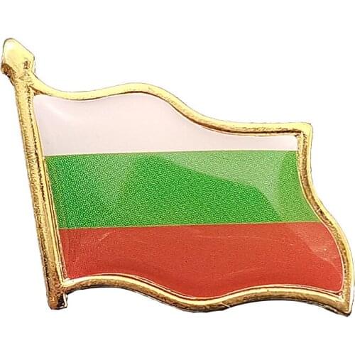 Electroplated Gold Bulgaria Flag Brooch Enamel Pins Badge Backpack/Hat/Collar/Tie Clips Decoration Accessories