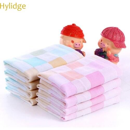 Hylidge Cotton Gauze Small Towel For Baby Girl Boy Towel 25*25CM Hook Type Microfiber Kids Face Towel for Children Kerchiefs 1PC