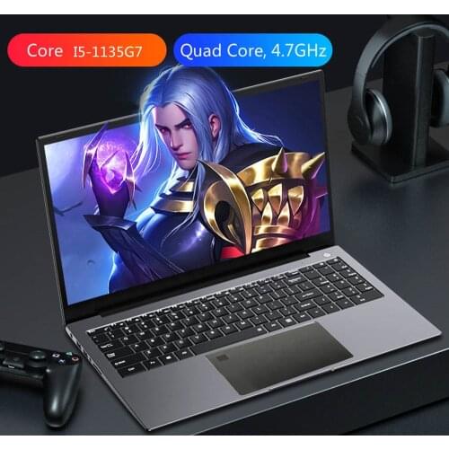 Fingerprint Unlock Gaming Laptop 15.6 Inch IPS Screen Intel Core I5-1135G7 Ultraslim 1th Gen Notebook Windows 10 Max Ram 32GB