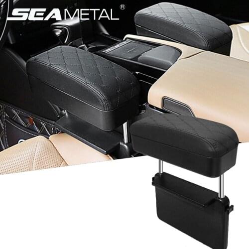 New Car Armrest Box Artificial Leather Auto Armrest Storage Box Universal Front Seat Gap Organizer Case for Elbow Arm Rest Pad