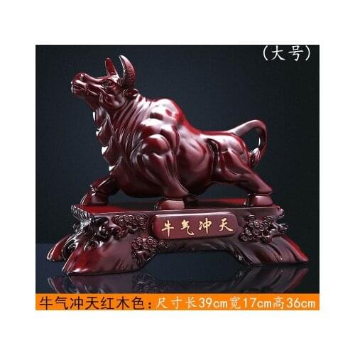 Fine sculptures statue Ox good luck Fortune is like rainbow Cattle ornament for wealth Fengshui cattle Wall Street cattle home