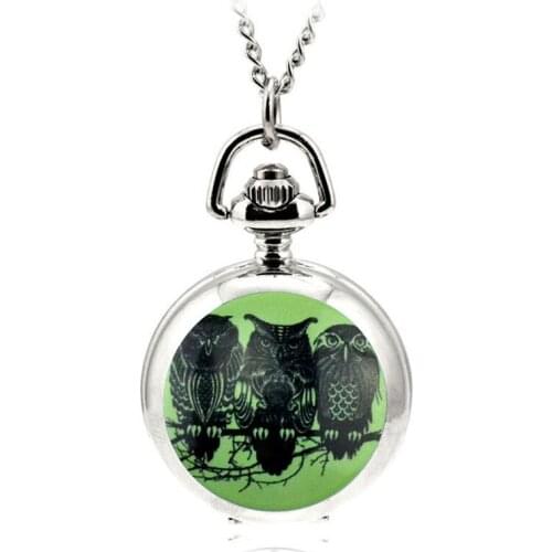 Pocket & Fob Watch Antique Retro Owl Bronze Quartz Pocket Watch Necklace Pendant Sweater Chain Women Clock Gift Ladies Jewelry