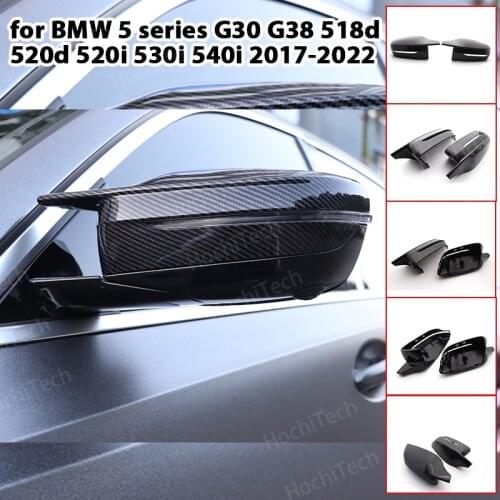2pcs modified RHD Carbon Fiber Pattern Mirror cover caps for BMW 5 series G30 G38 518d 520d 520i 530i 540i 2017-22 M4 style LHD